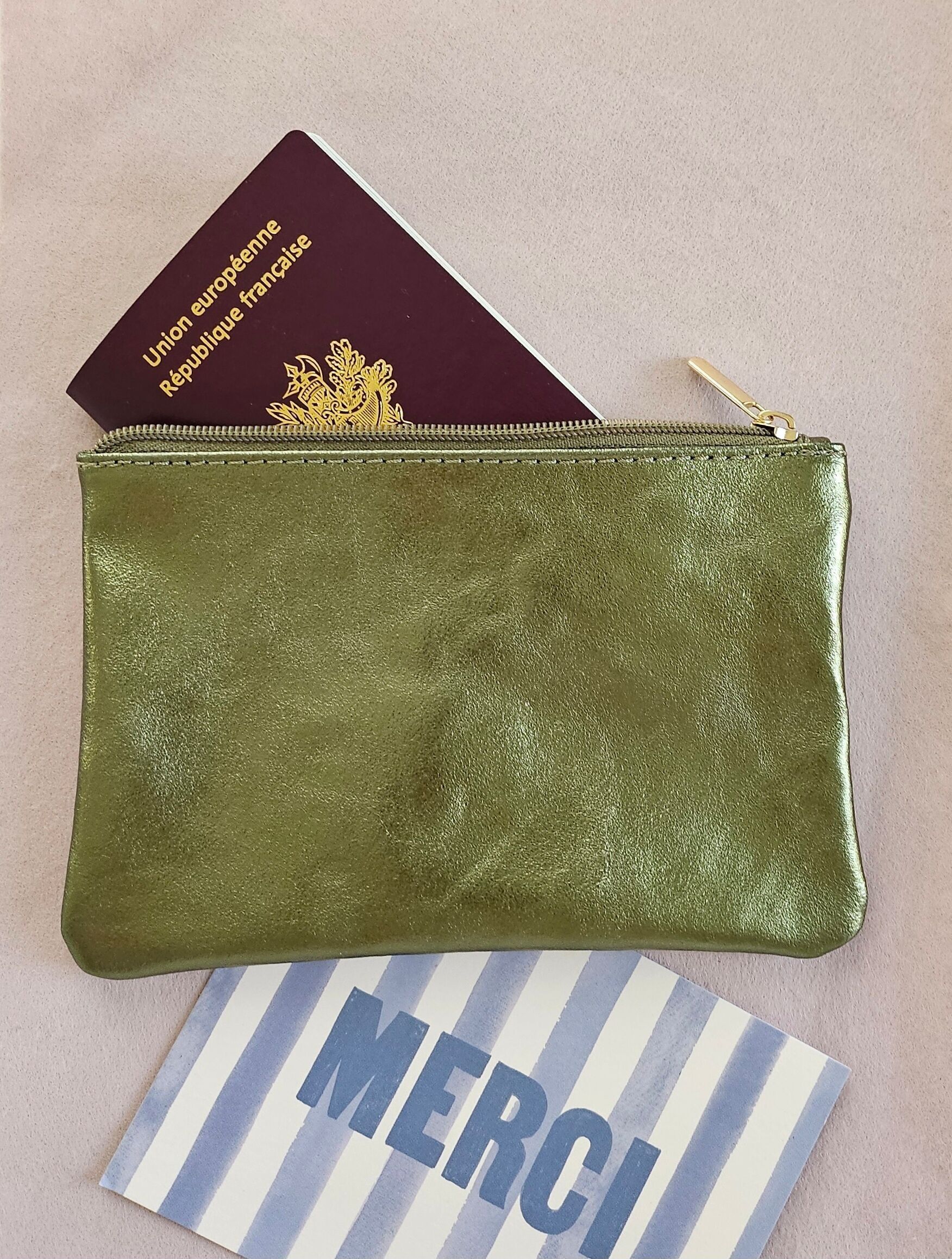 Lederetui mit Reißverschluss