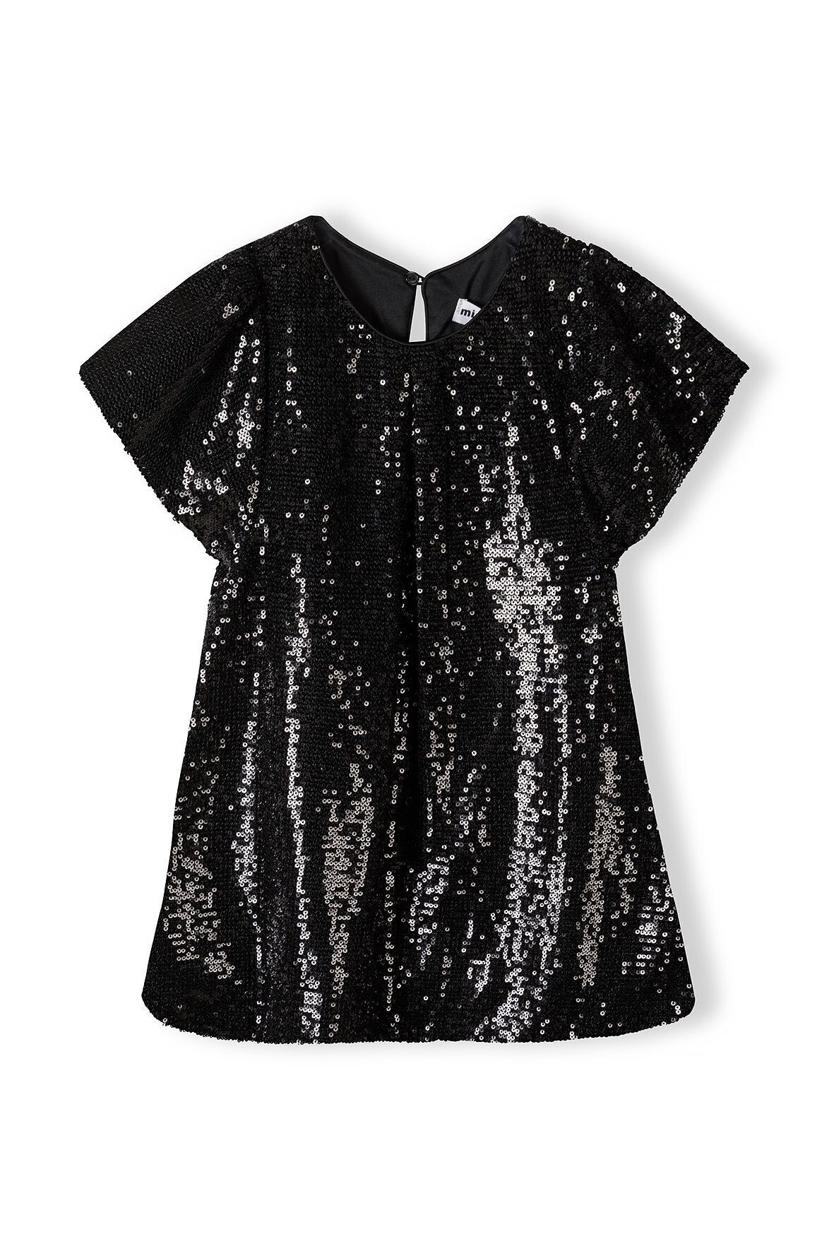 Girls party dress with flutter sleeves black 3-14y