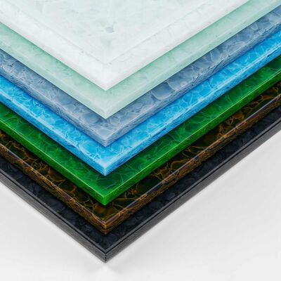 MAGNA Glaskeramik Tischplatte 60x60x2cm Jade Green Poliert