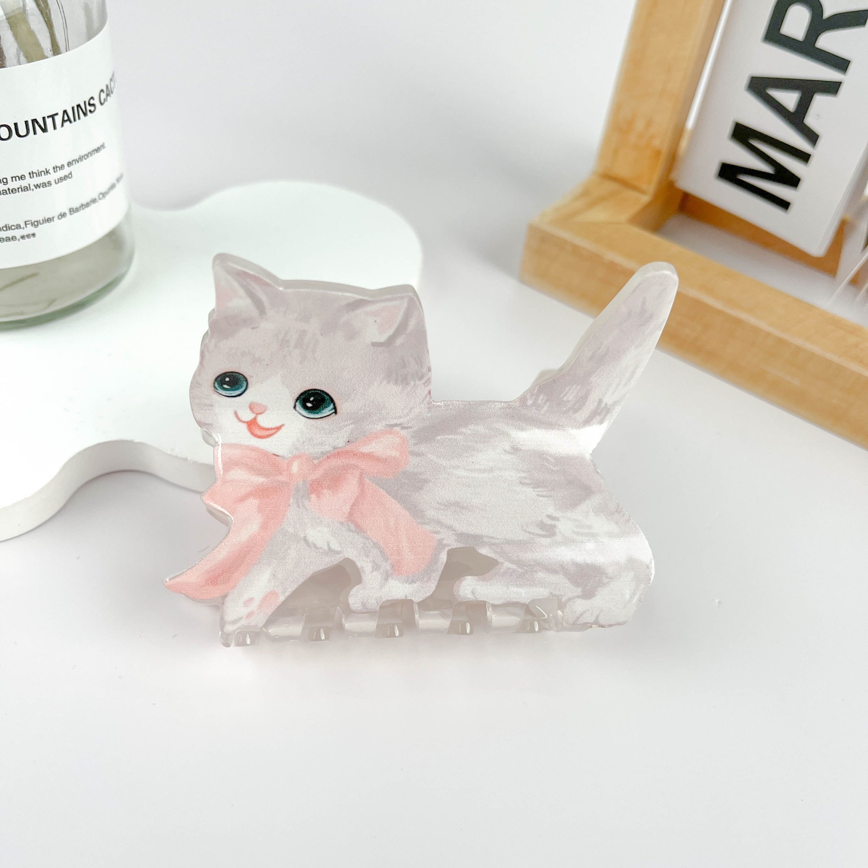 Superniedliche Haarspange mit Katzenschleife