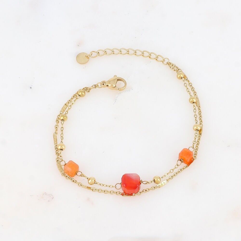 Bracelet with natural stone pendant