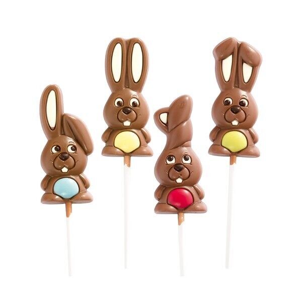 EASTER BUNNY CHOCOLATE Lollipop 25g - Display of 36 lollipops