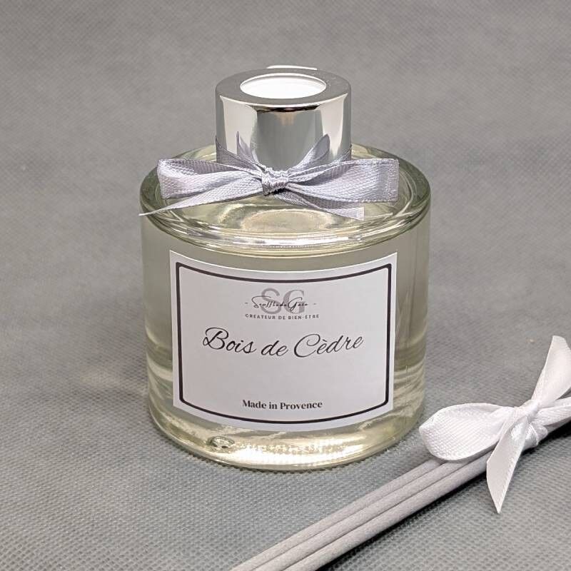 Cedarwood Reed Diffuser – Alcohol-Free Base | Handmade in France