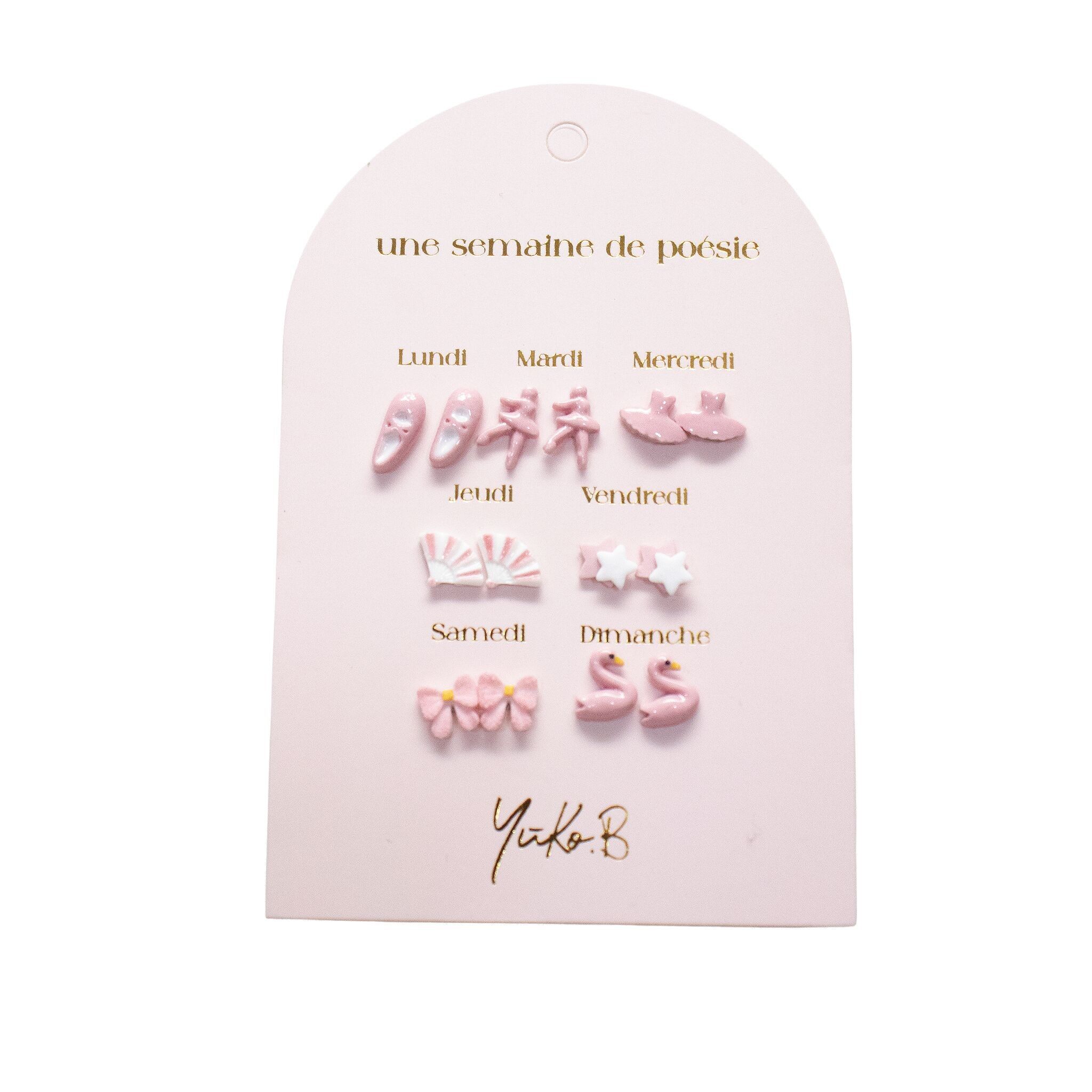 Card of 7 Earrings - Dance - French Version