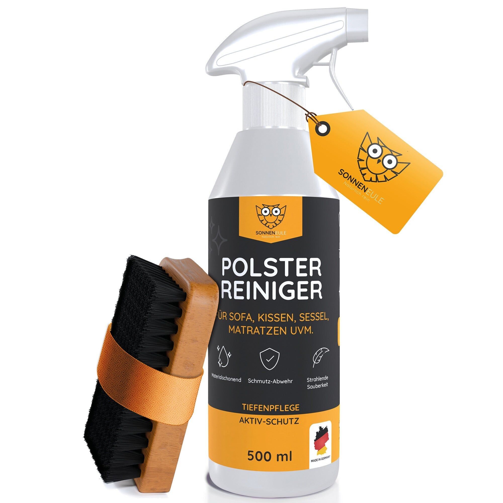 Sonneneule upholstery cleaner set - with our high-quality scrubbing brush made of natural fibers