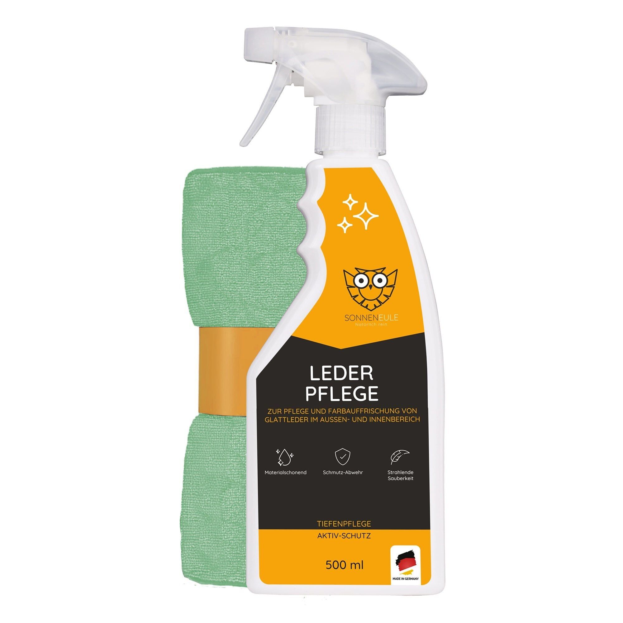 Sun Owl leather care set - with our high-quality microfiber cloth