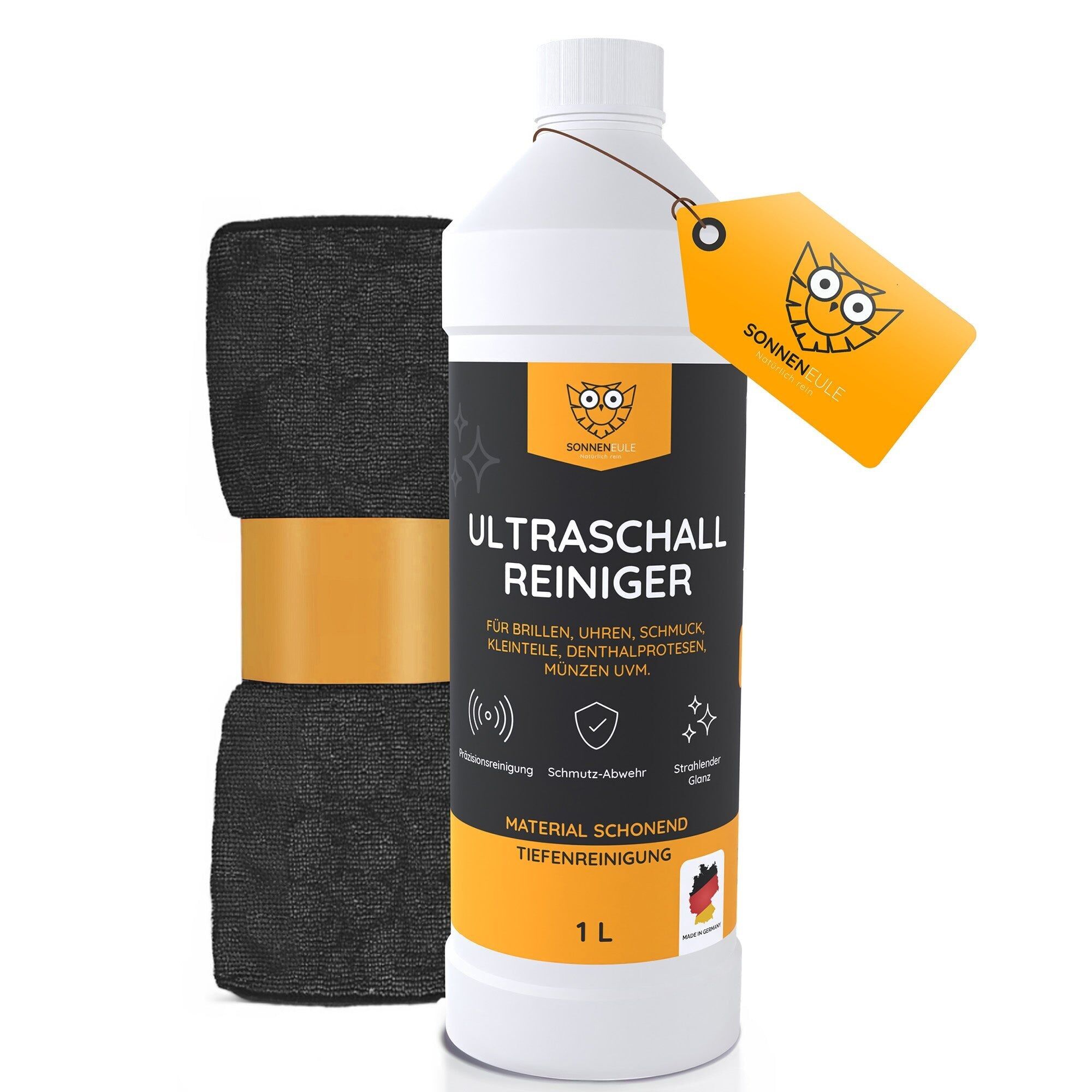 Sun Owl ultrasonic cleaner set - with our high-quality microfiber cloth