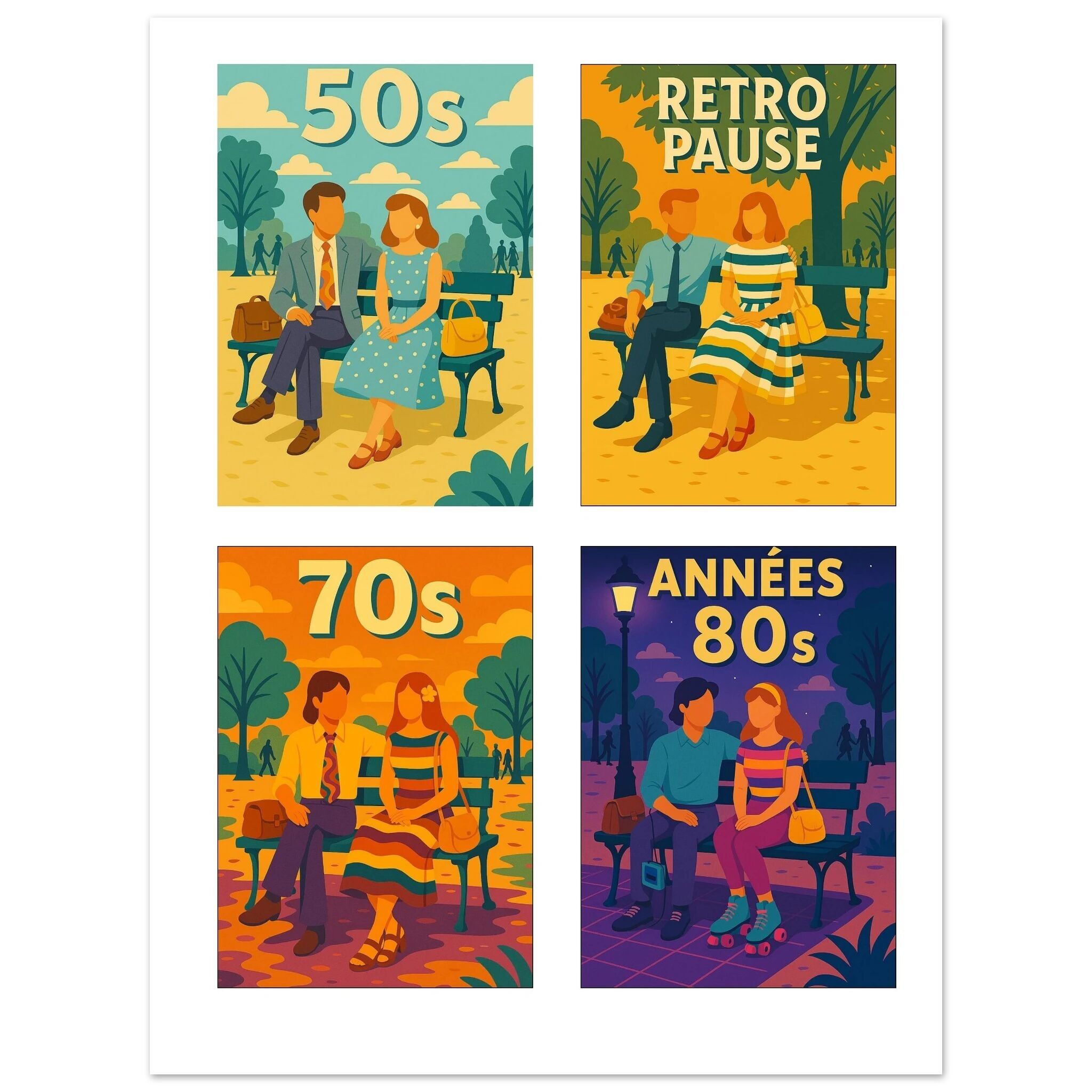 Studioretropop (50s, 60s, 70s, 80s) Rendezvous Poster - 30 x 40cm unframed