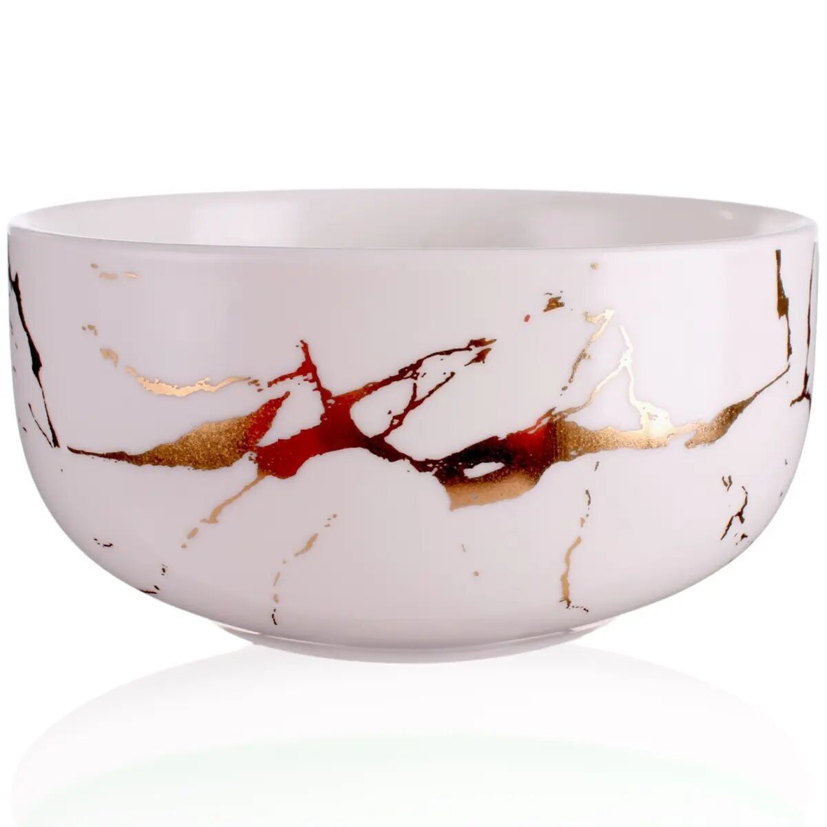 Matcha bowl "White Marble" - modern chawan, 320 ml