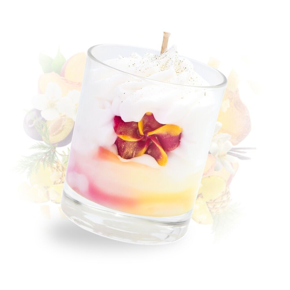 Bougie gourmande ananas pêche vanille
