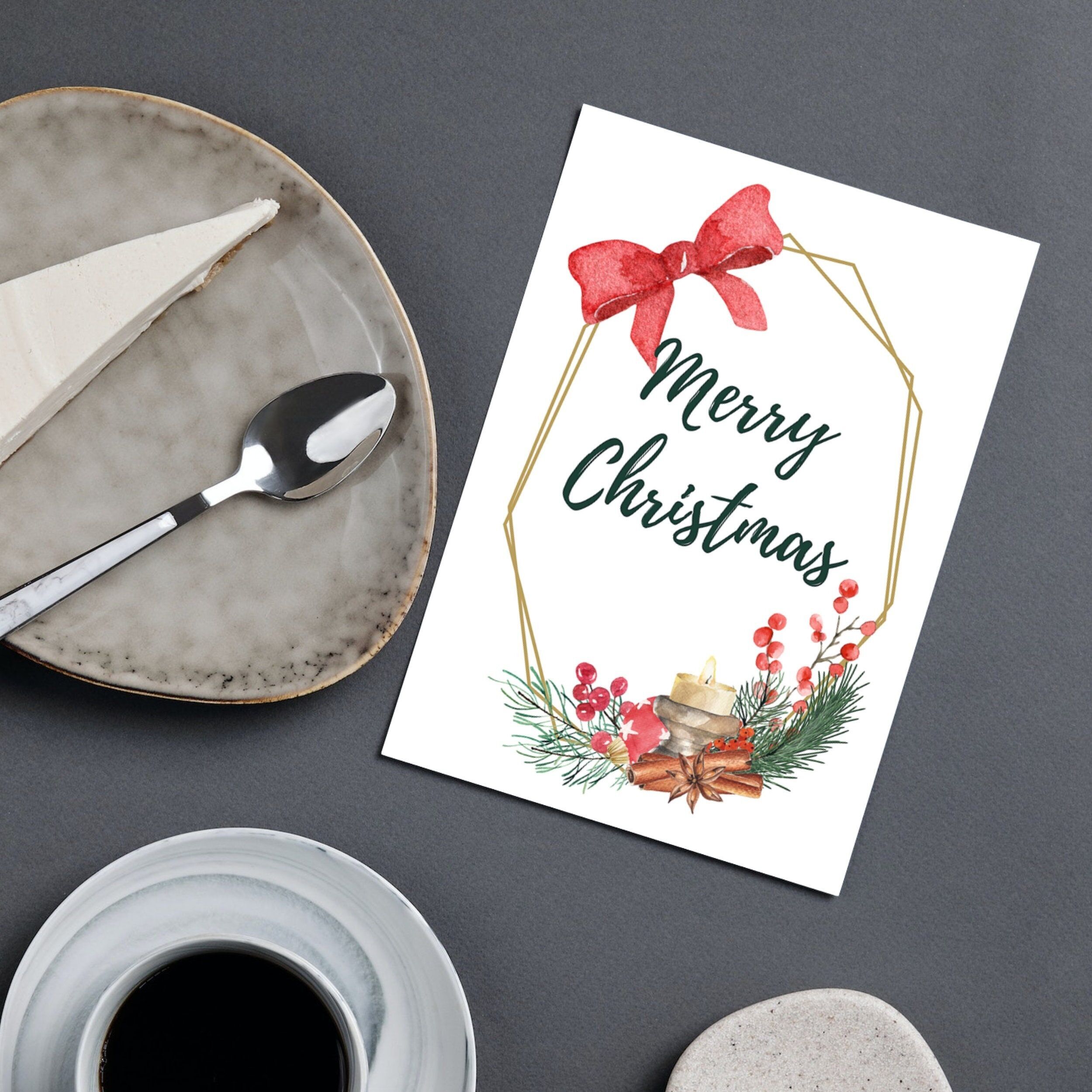 Carte de Noël avec couronne minimaliste