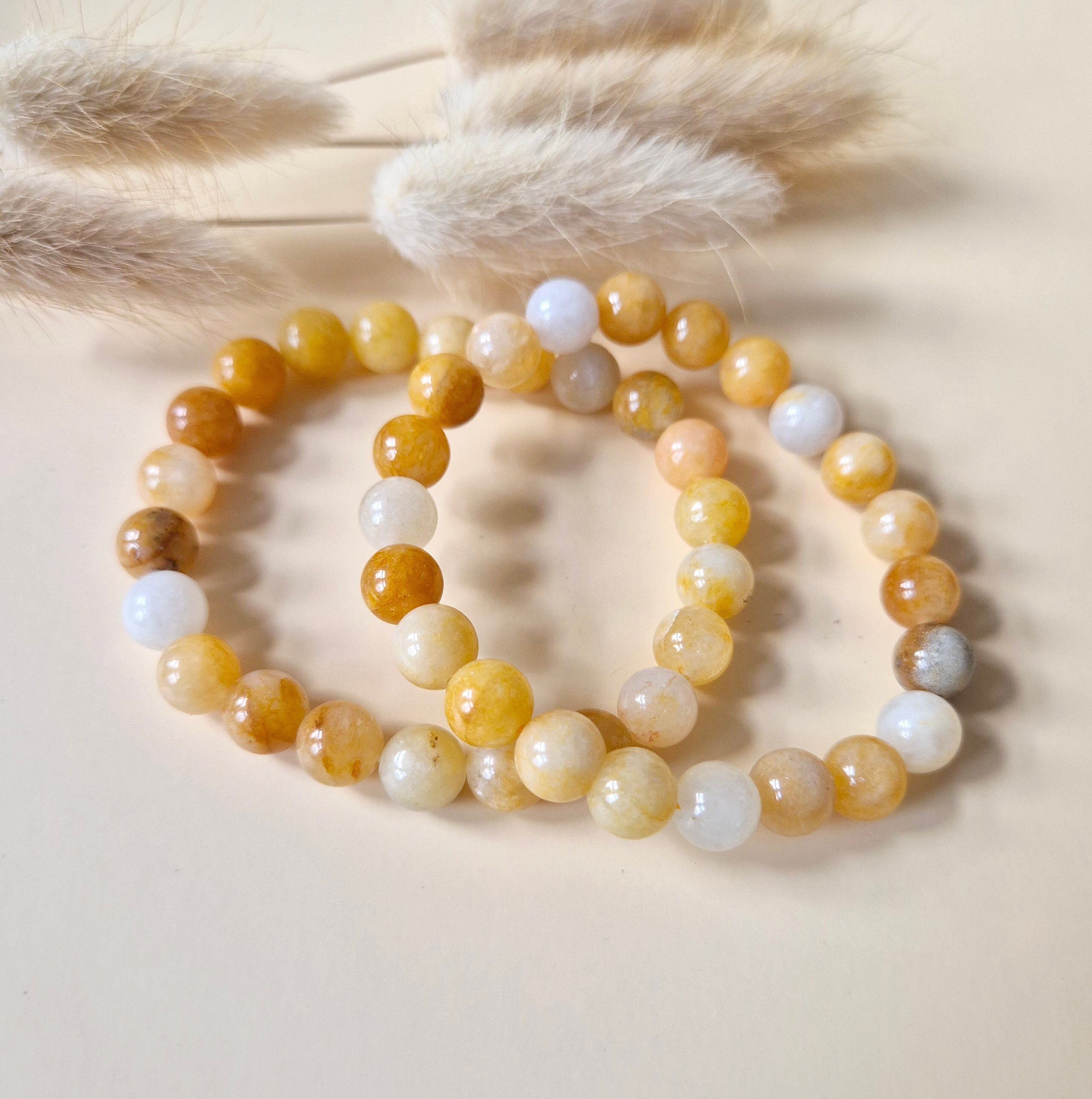 Edelsteinarmband mit 8 mm runden Perlen – Orangefarbener Aventurin