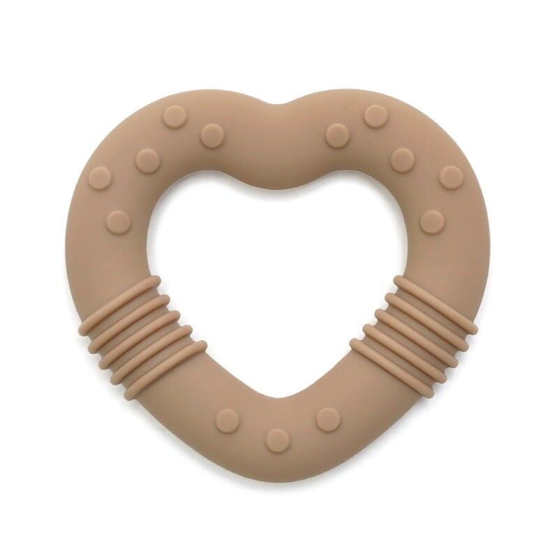 Anello da dentizione in silicone a forma di cuore - Sabbia