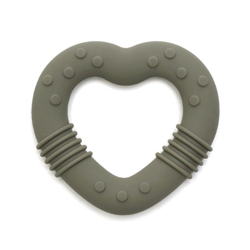 Silikon-Beißring Herz - Salbei