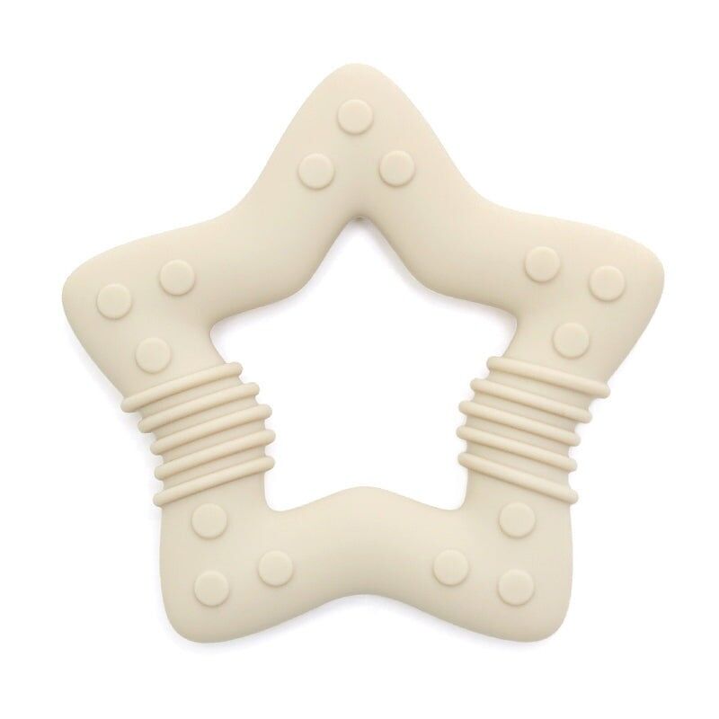 Silikon-Beißring Stern - Beige
