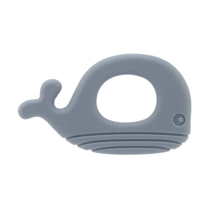 Silikon-Beißring Wal - Grau-Blau