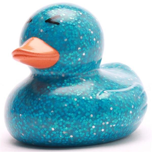 Pato de baño brillante - azul - patito de goma