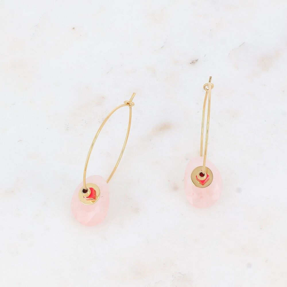 Creoles with natural stone