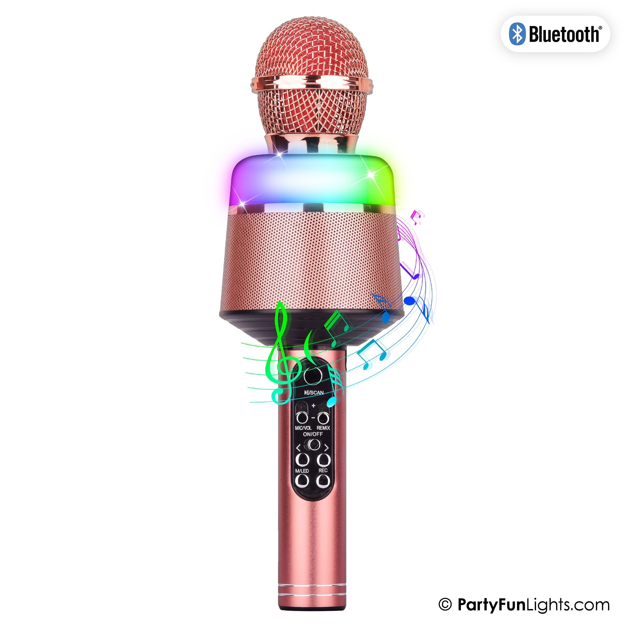 Karaoke Microphone Bluetooth - Pink - Karaoke Set - For Children and Adults - Wireless - Echo - With Speaker - LED Light