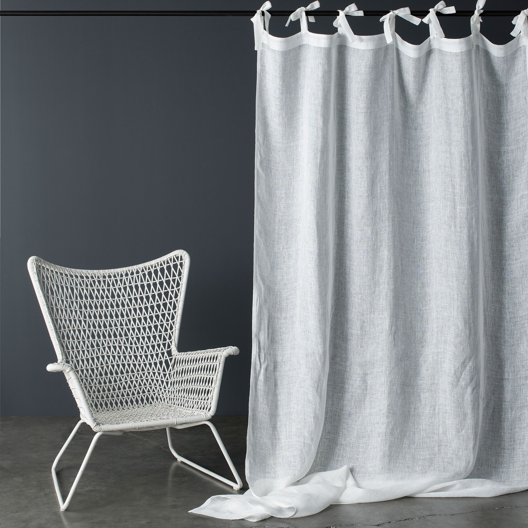 Rideau en gaze de lin fin blanc 140X270 CM