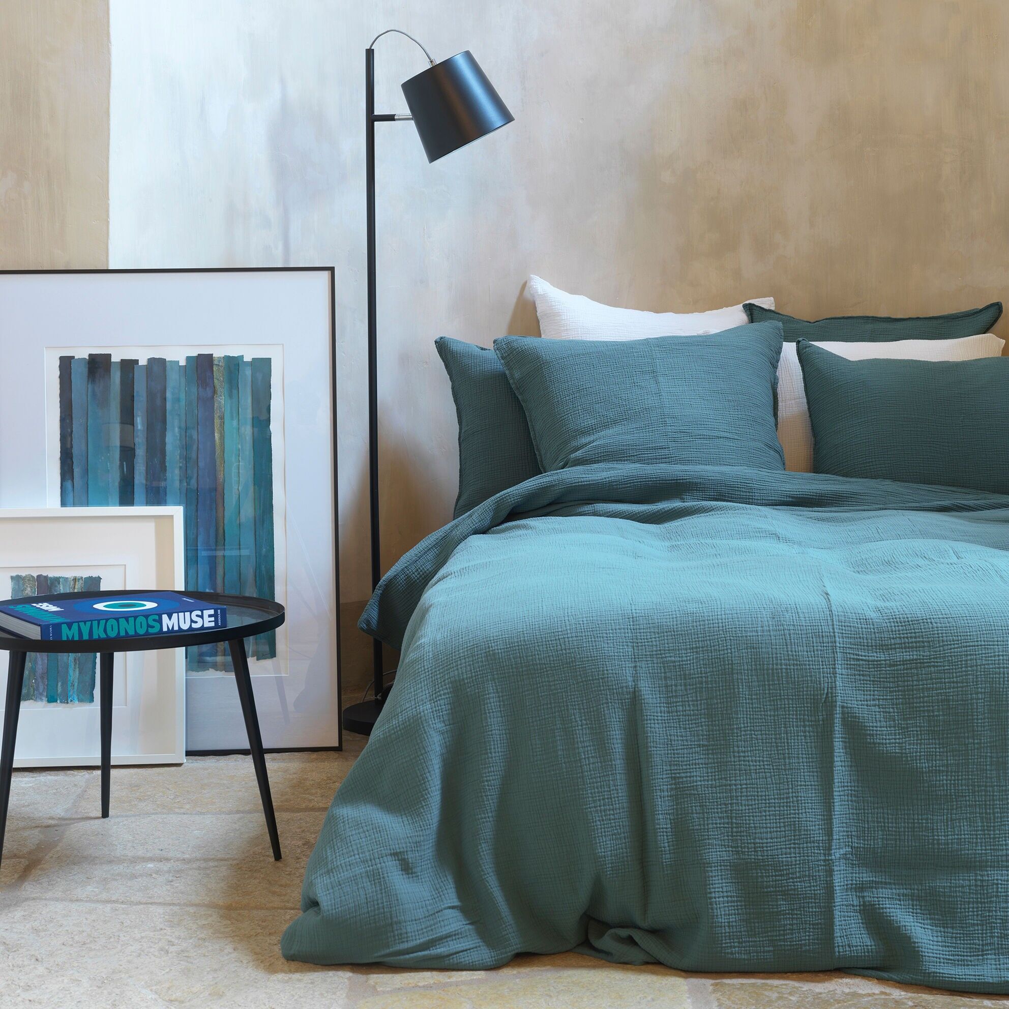 Housse de couette gaze de coton émeraude 240X220 CM