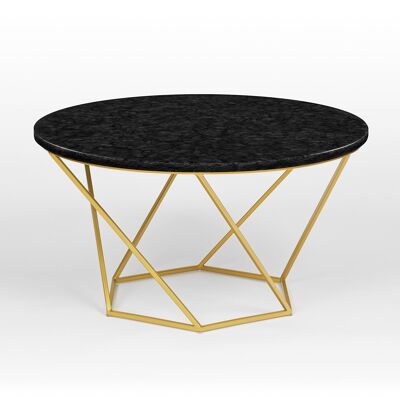 Venedig Couchtisch - Pearl Black - Gold