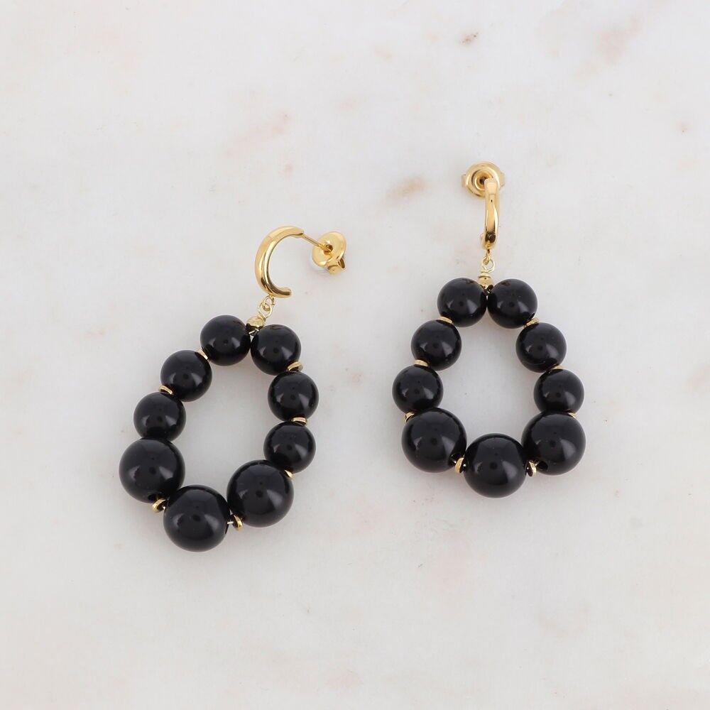 Hoop earrings with resin beads