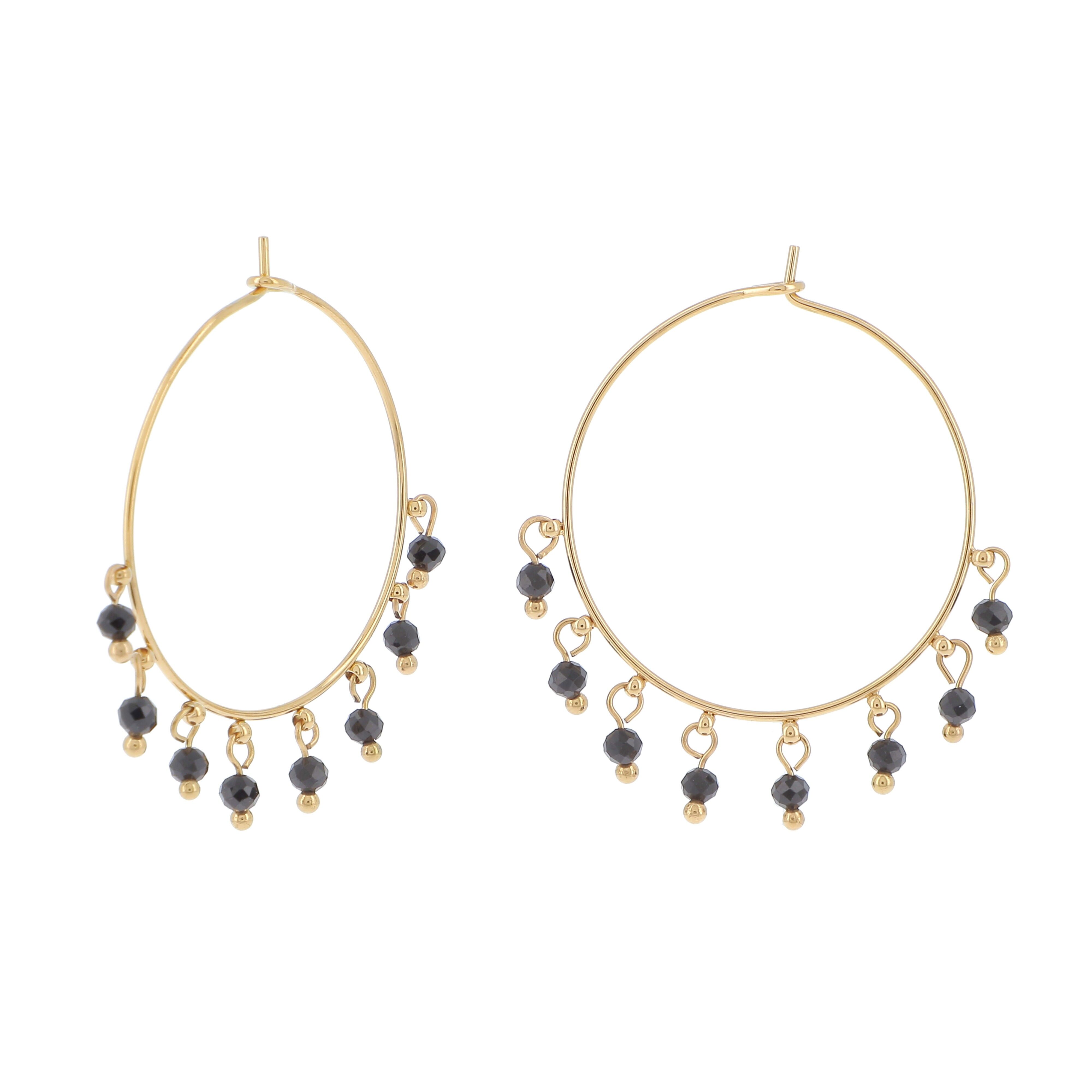 Creole earrings with natural stones