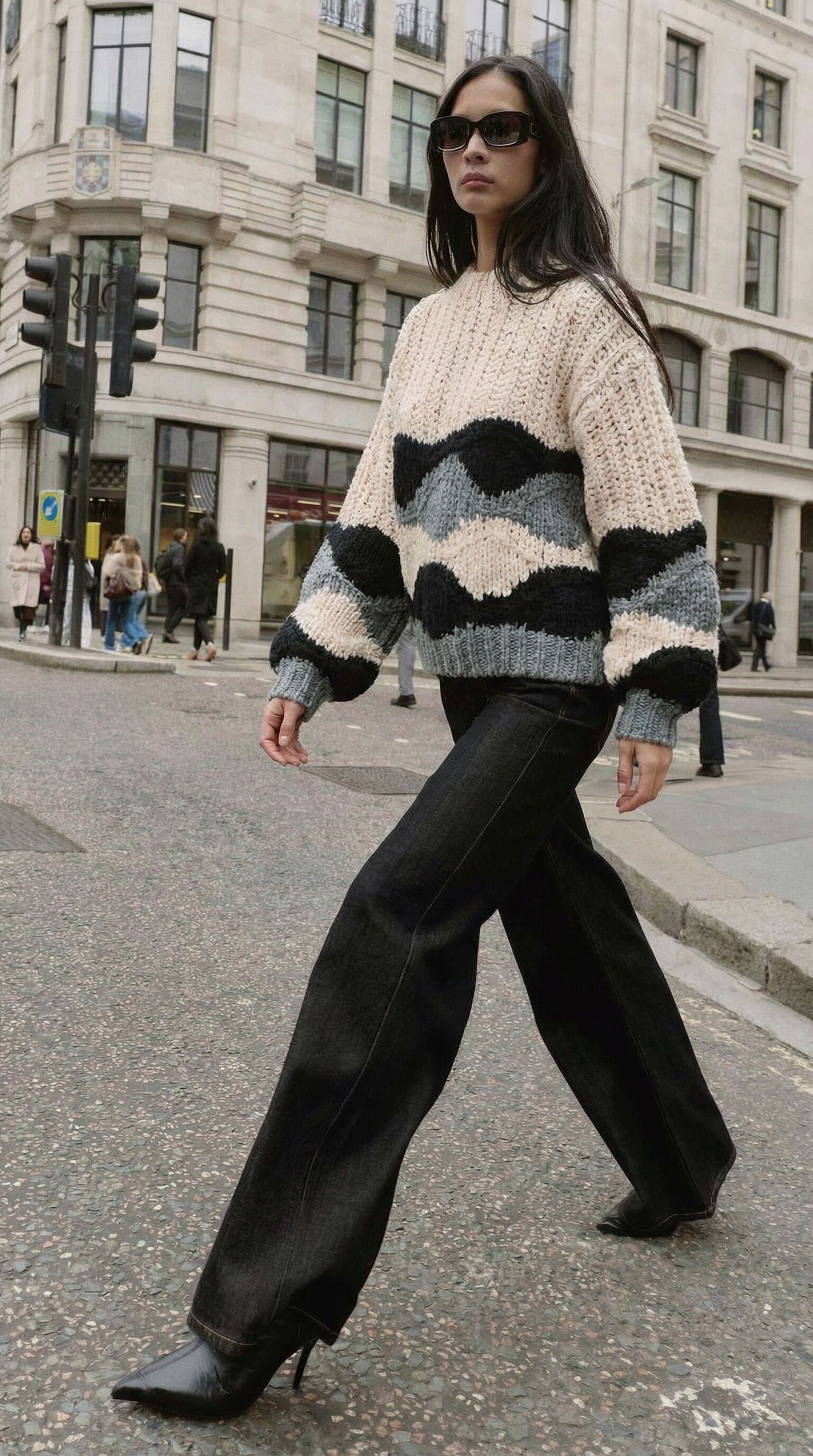 Suéter de punto grueso