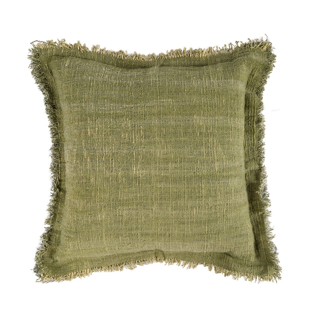 The Jungle Fringe Cushion Cover - Green
