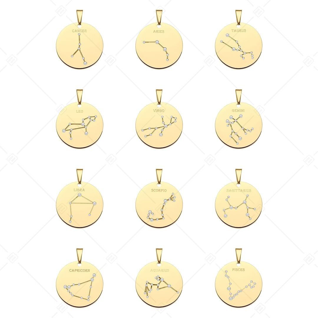 BALCANO – Sternzeichen-Anhänger mit Zirkonia-Edelsteinen – 12er-Set