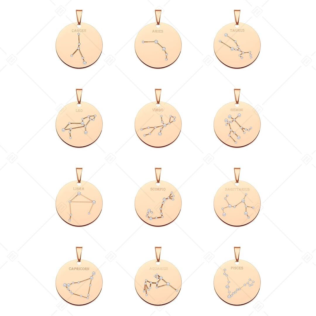 BALCANO – Sternzeichen-Anhänger mit Zirkonia-Edelsteinen – 12er-Set