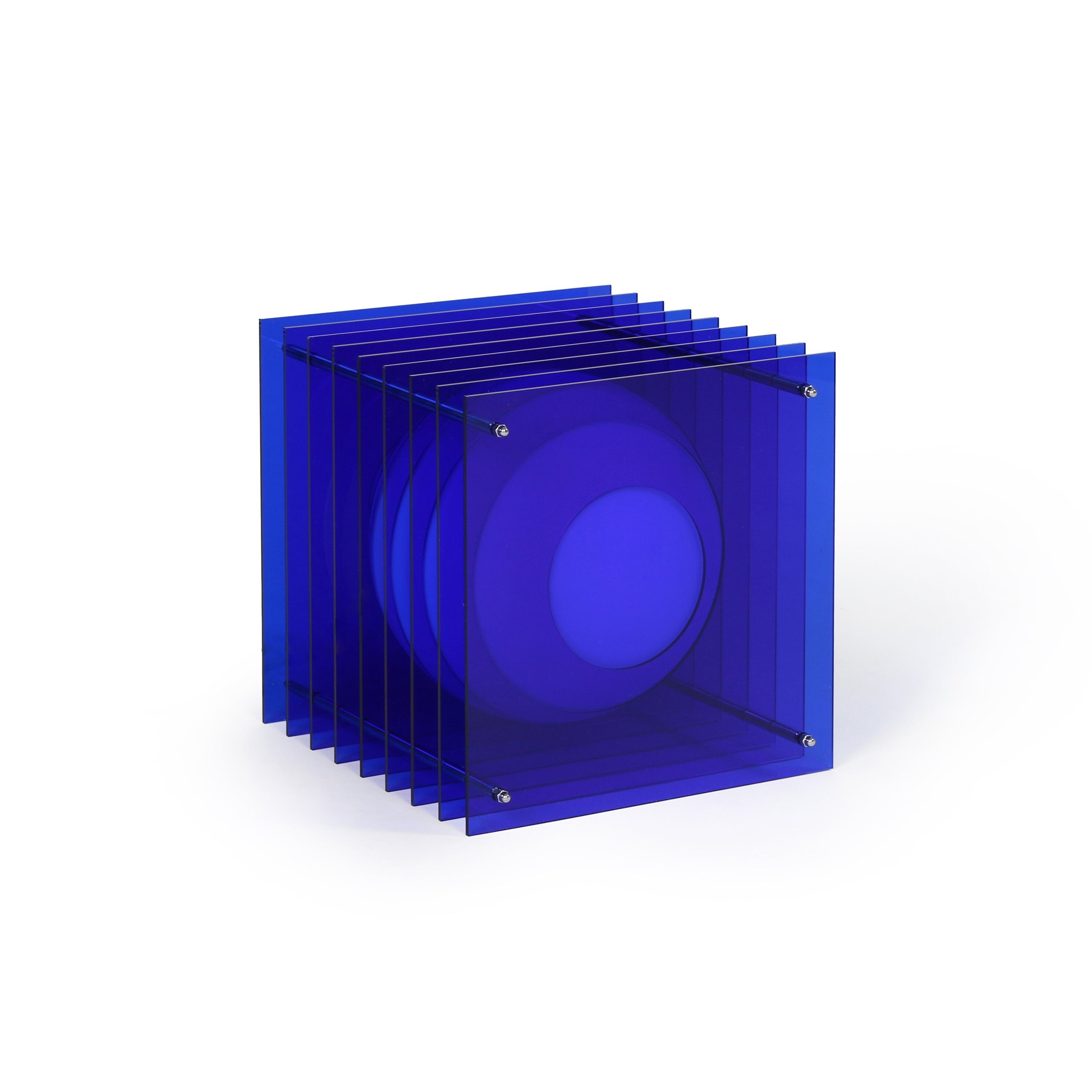 LOP big square in blue acrylic
