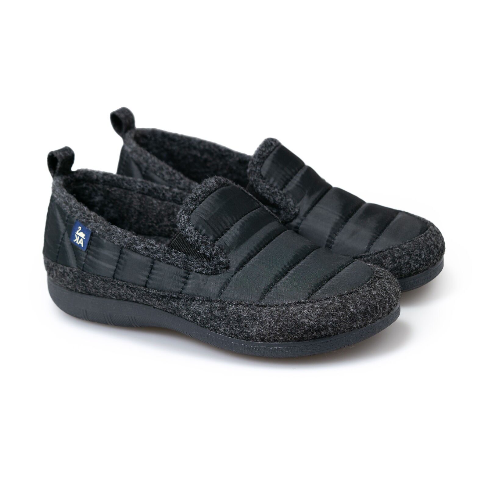 Ametista Nero Alster Komfort – Mocassino da casa con suola bio, comodo e caldo