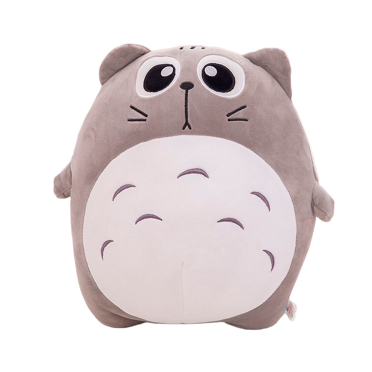 Almohada extrasuave y mullida diseño gatito gordo. 40 cm. Color:Gris Claro 