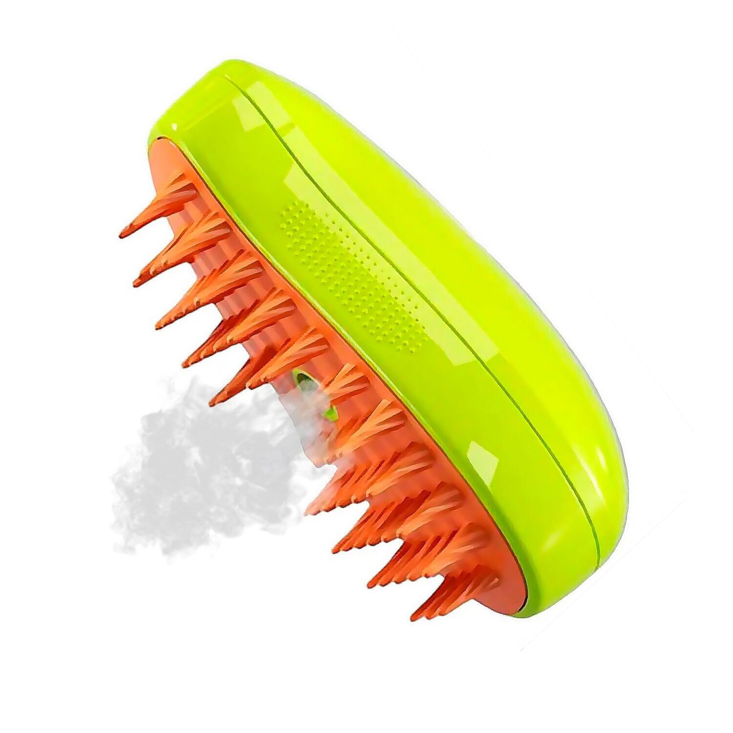 Cepillo a vapor para mascotas con dientes de silicona, depósito para agua y esencias de 20ml. Color:Verde 
