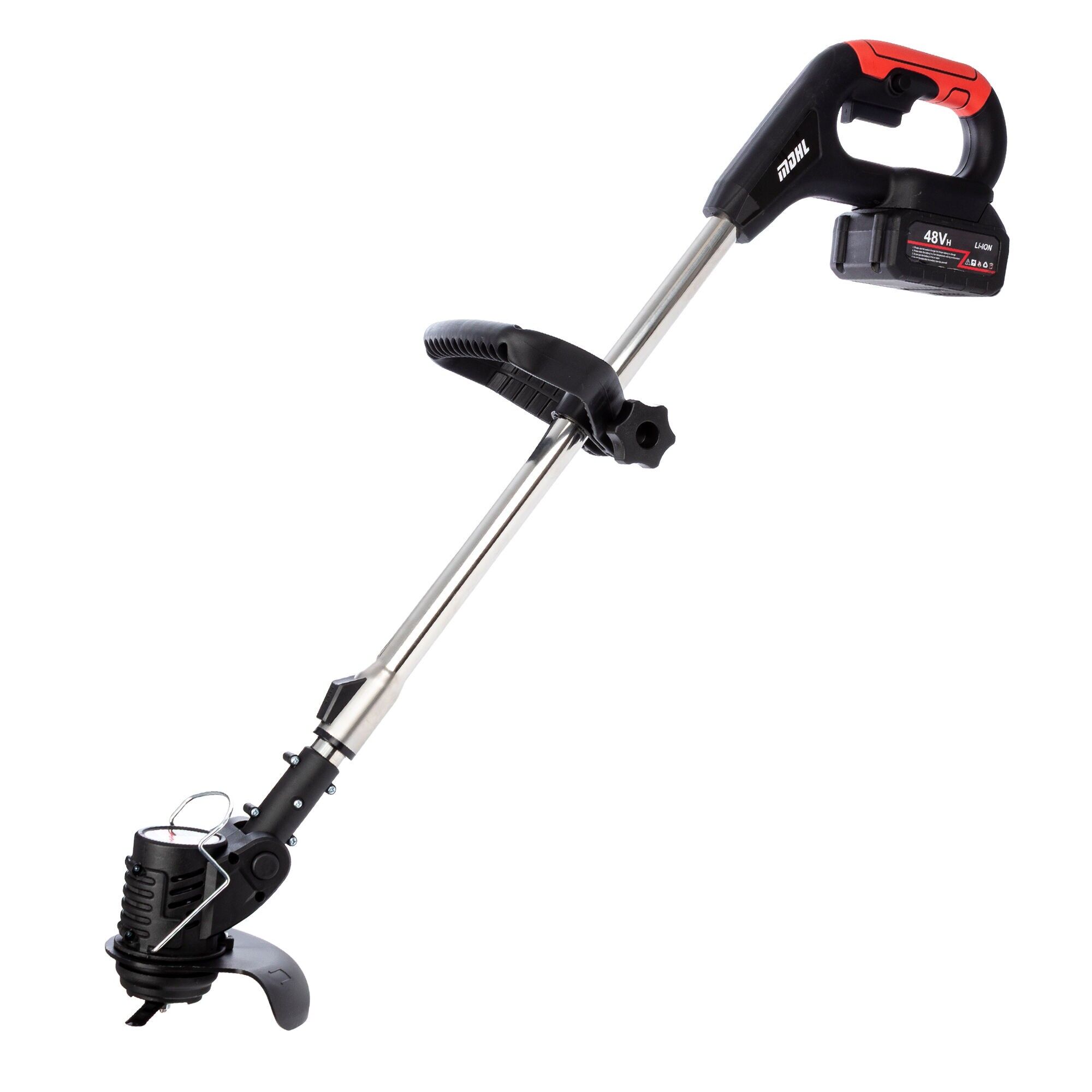 Cortadora de césped y maleza inalámbrica eléctrica portátil, recargable. Color:Negro Rojo