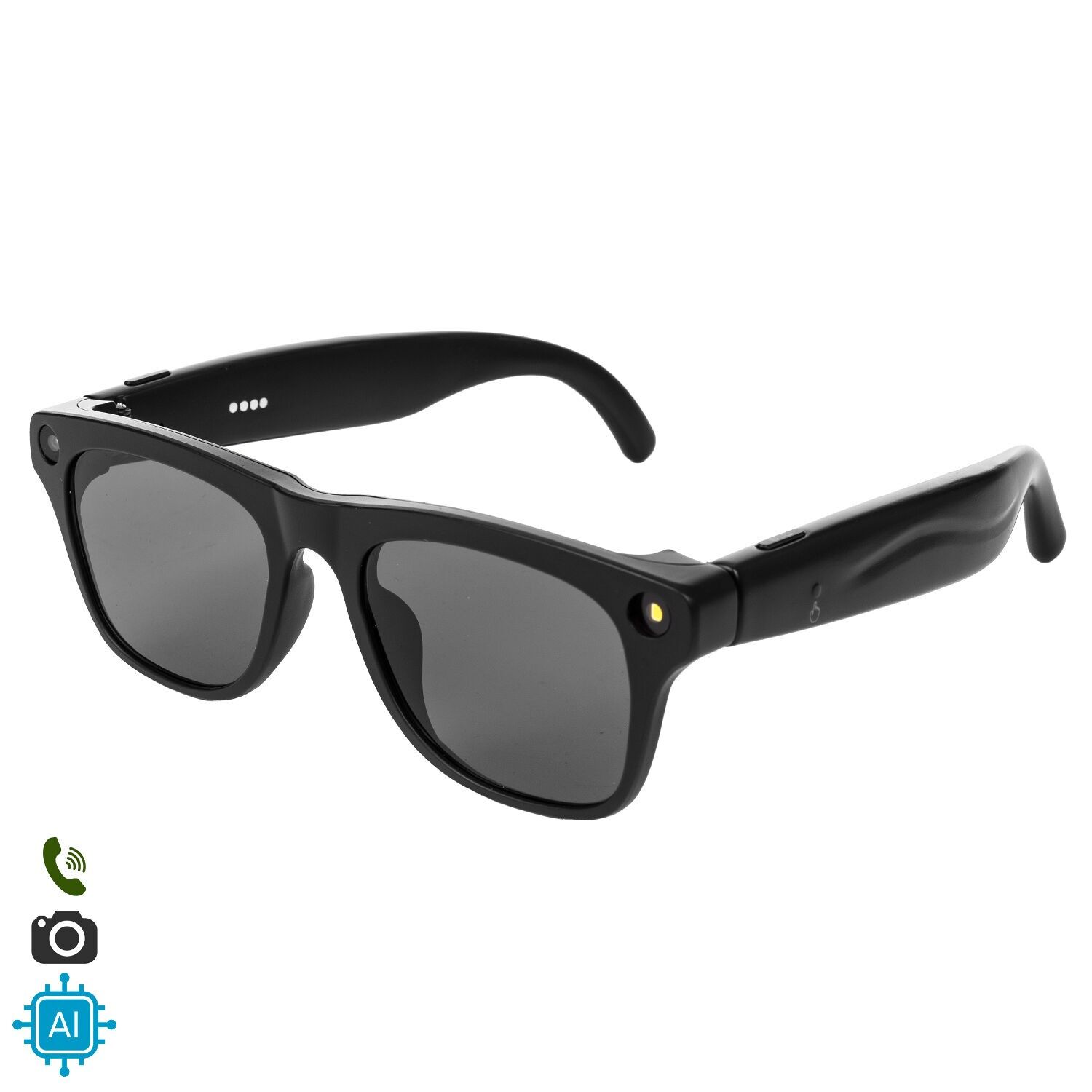 Gafas inteligentes XK OEN PRO. Con cámara de 2MPX, traductor Ai en tiempo real, asistente de voz, control de música y llamadas. Color:Negro Negro