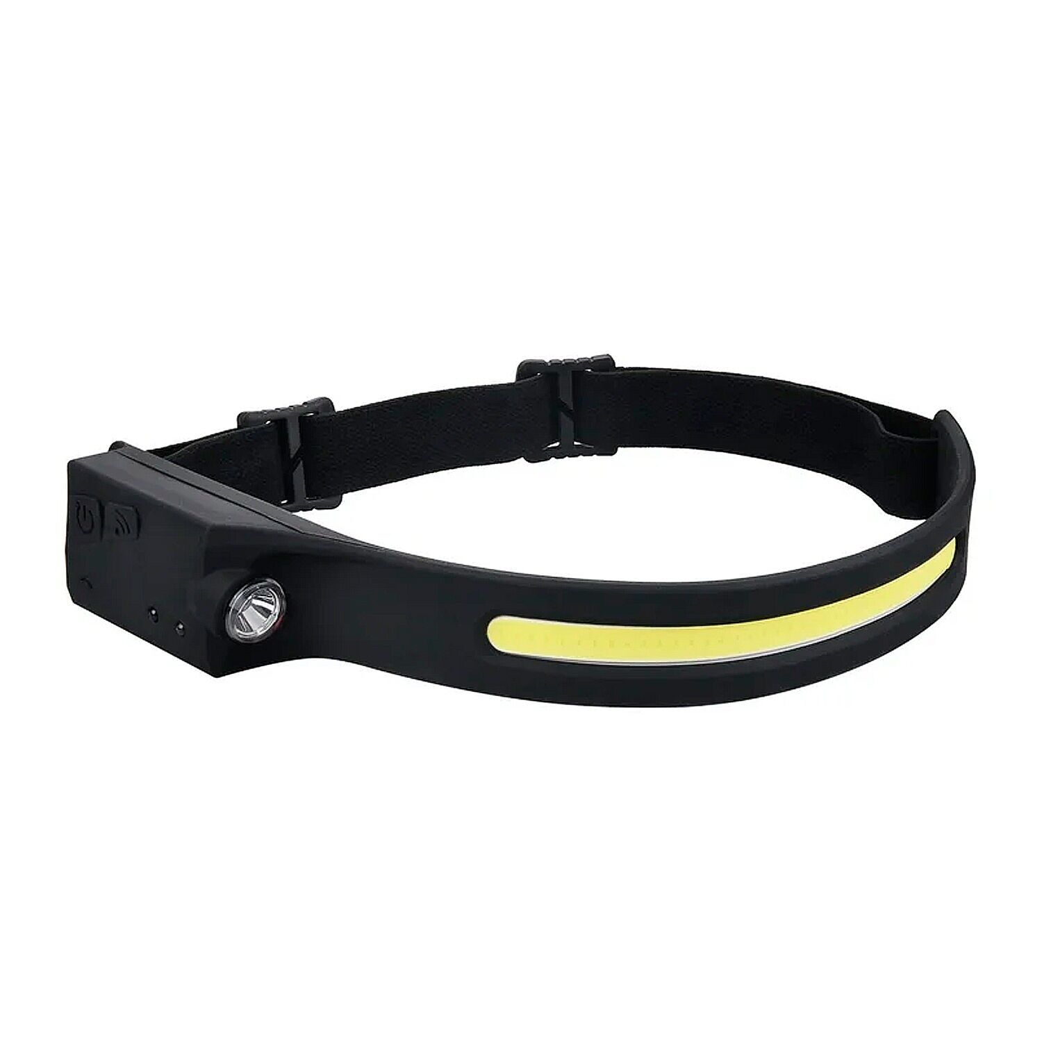 LED-Stirnlampe mit 350 lm, 6 Beleuchtungsmodi, Bewegungssensor und 1200-mAh-Akku. Farbe: Schwarz