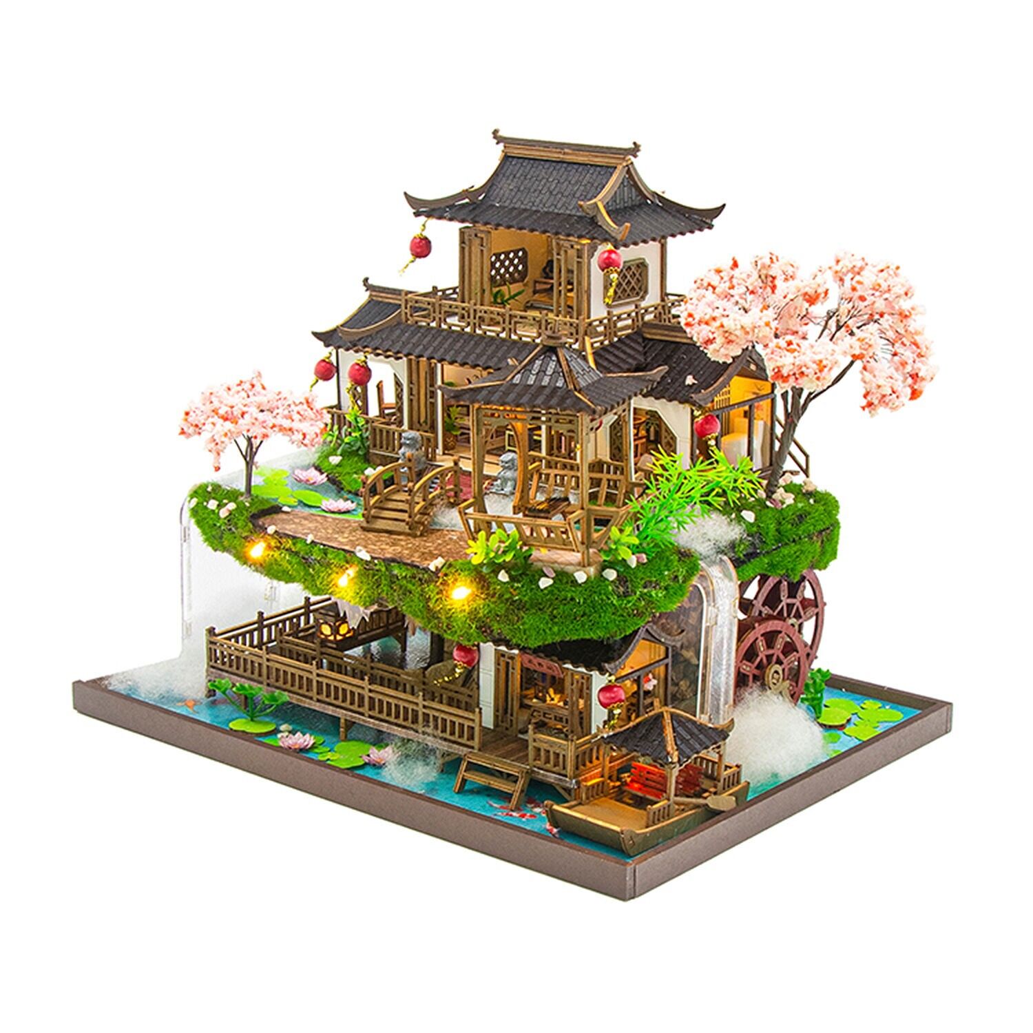 Märchenland. Holzmodell, realistisches 3D-Design mit vielen Details und LED-Beleuchtung. Farbe: Mehrfarbig