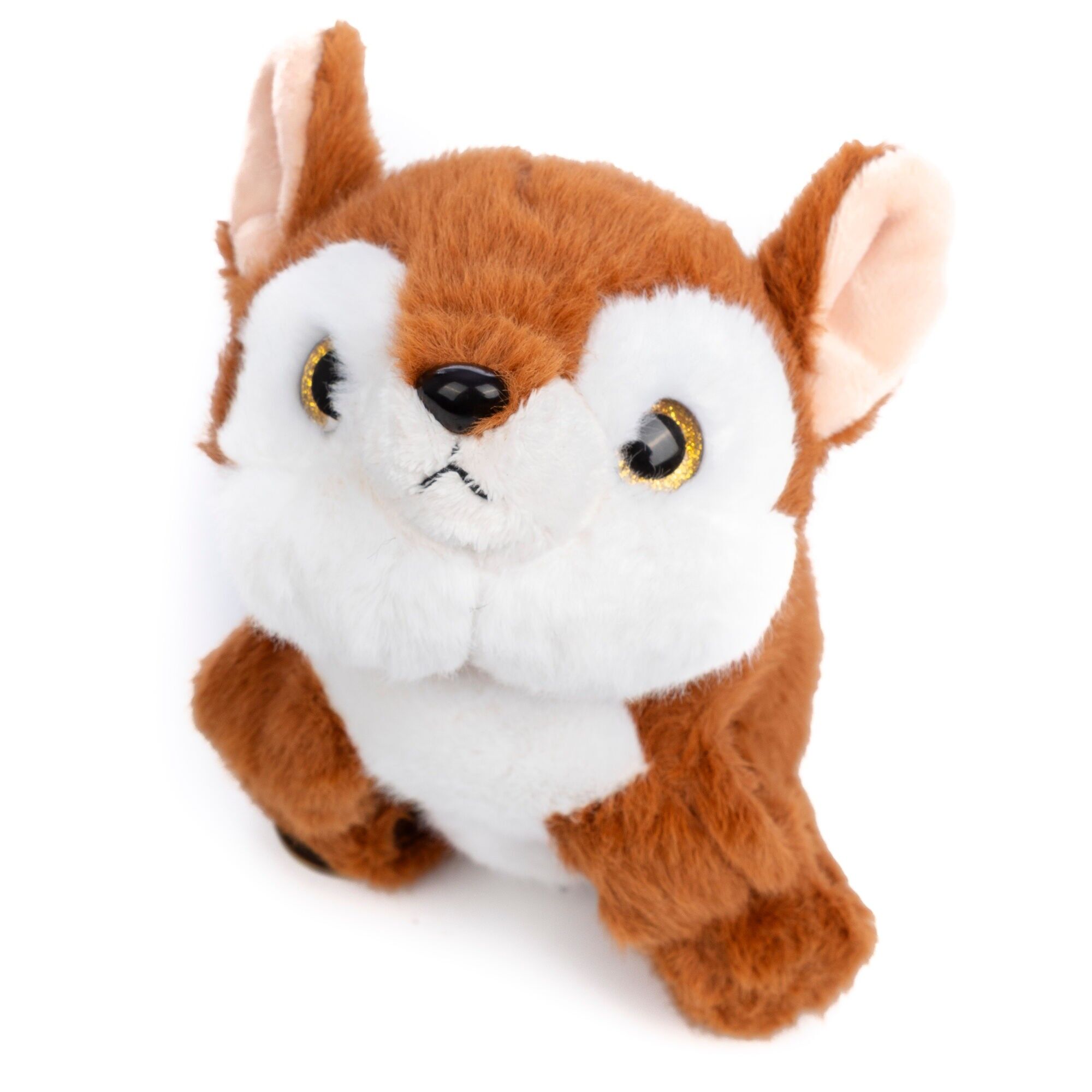 Besonders weiches und flauschiges Plüschtier. Hirschmotiv mit Aufrollmechanismus. 18 cm.Farbe: Braun