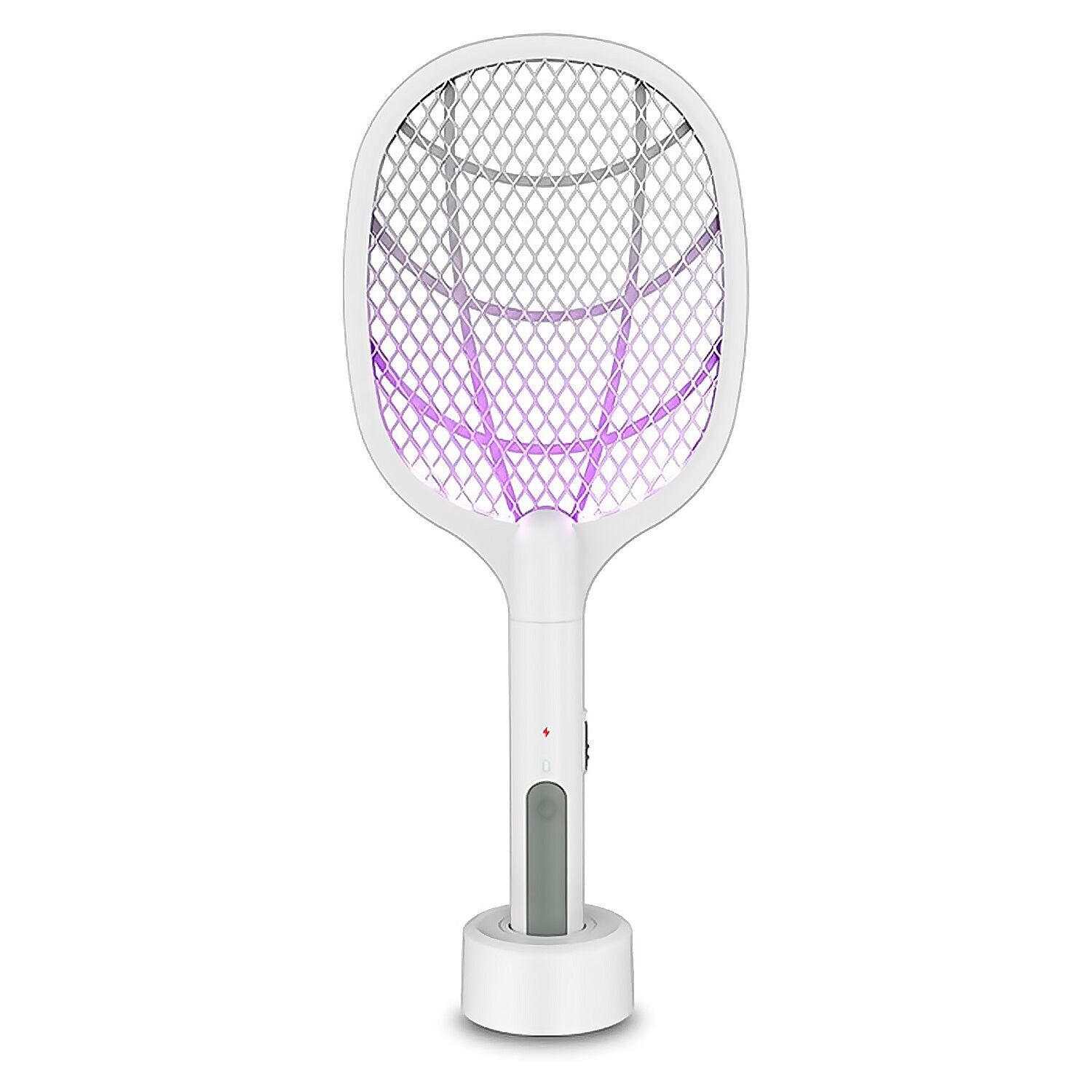 Elektrischer Mückenklatscher mit 3000V Entladespannung, 1200mAh Akku und Montagebasis.Farbe: Weiß
