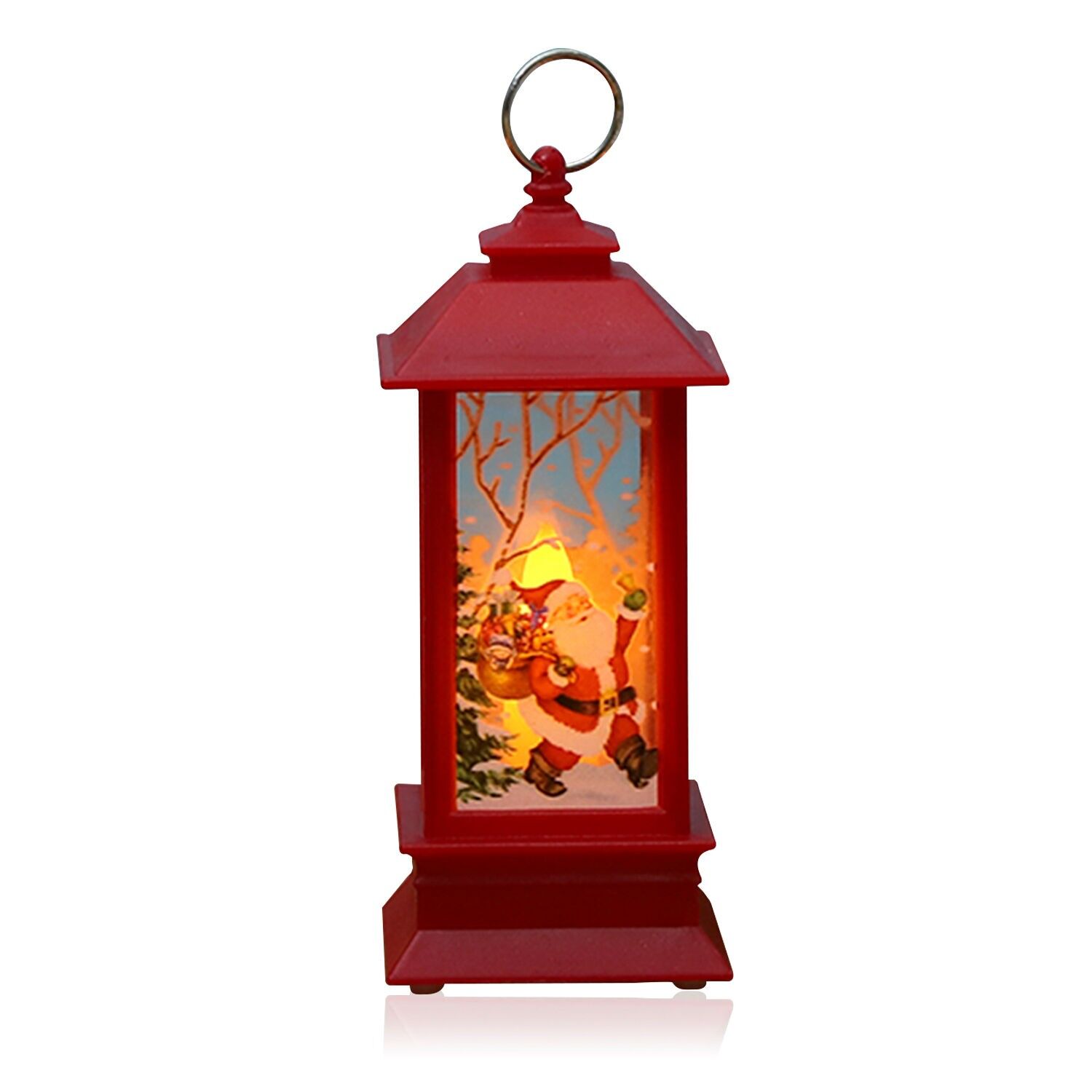 Weihnachtskerze mit Licht 12,5cm. Weihnachtsmann-Design.