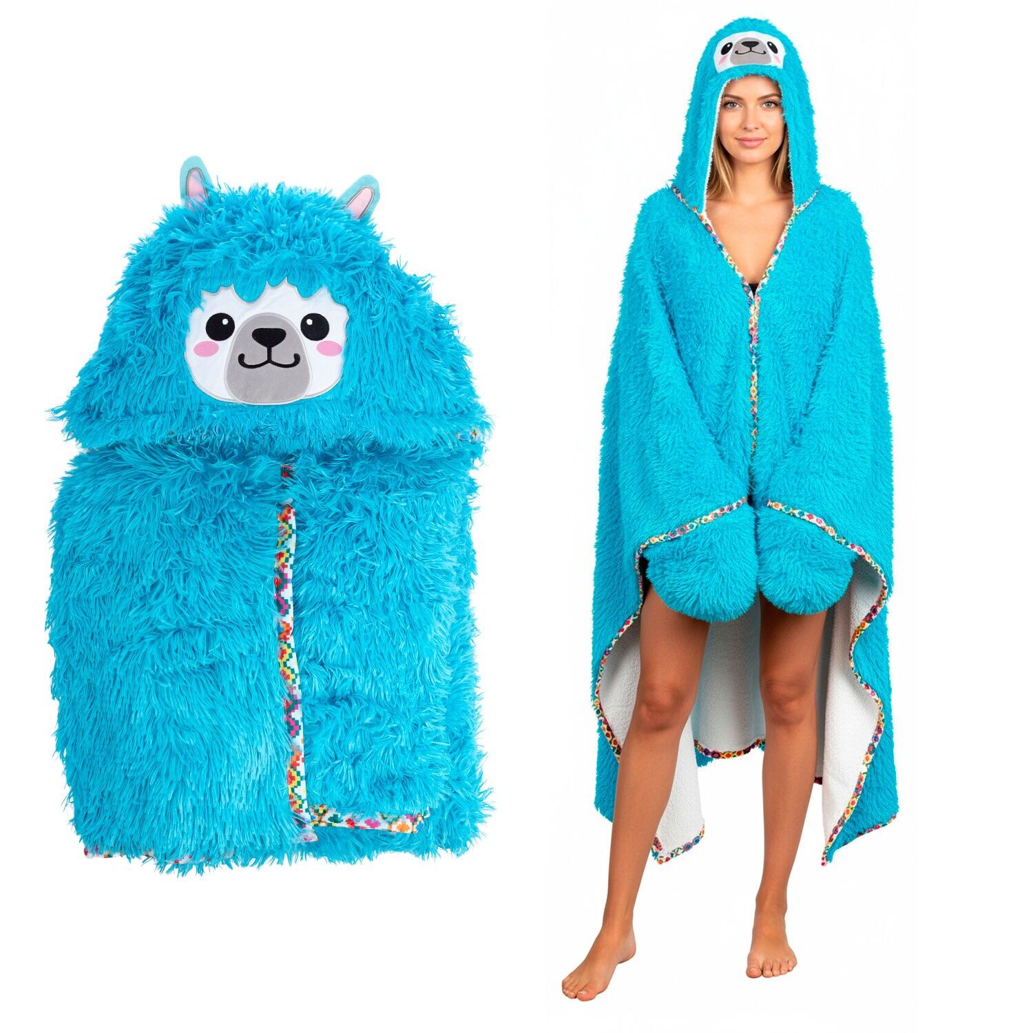 Kapuzenbadedecke für Erwachsene, 120 x 152 cm.