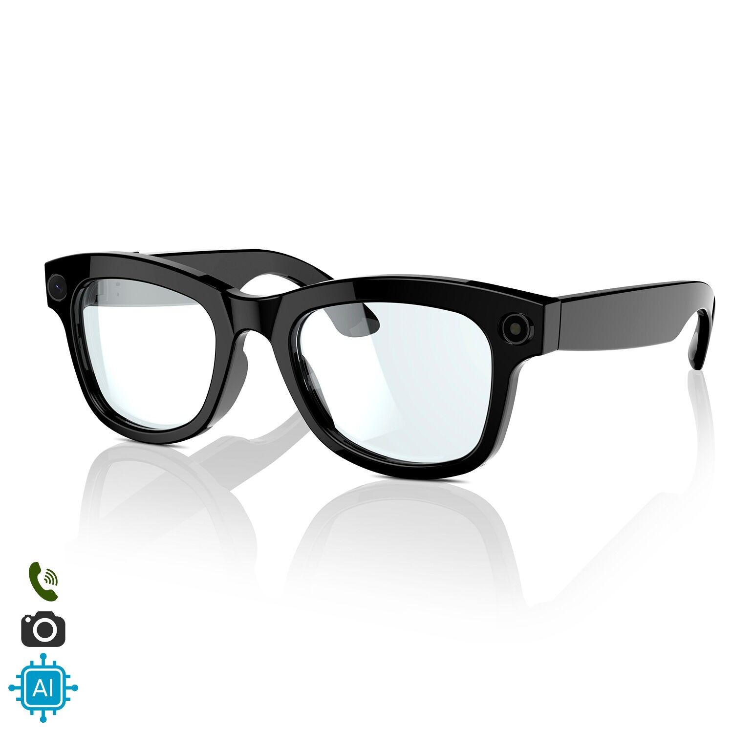 Occhiali intelligenti M01 PRO, fotocamera da 8 MPX con flash integrato, controllo della musica, intelligenza artificiale, traduzione in tempo reale di oltre 100 lingue.