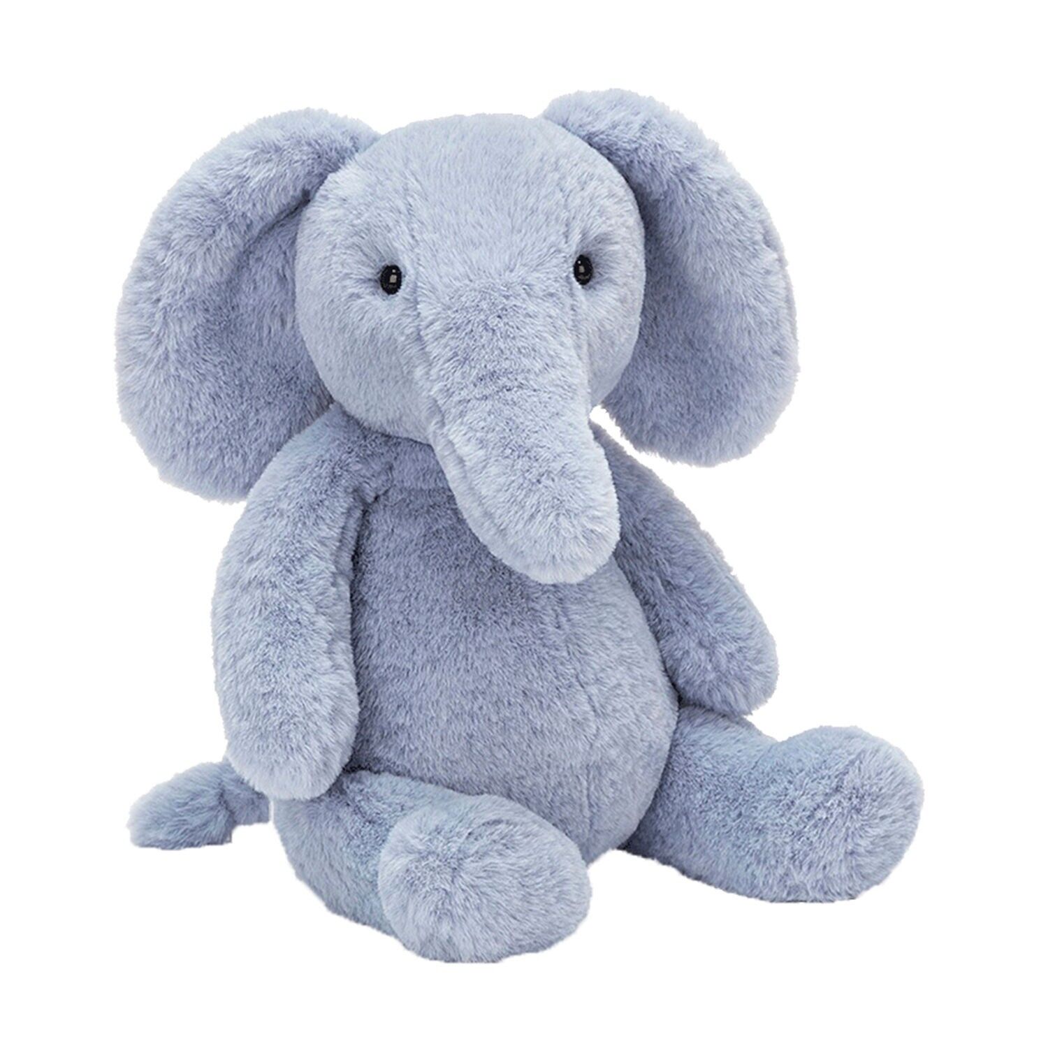 Peluche extra morbido e soffice della serie Chubby. Disegno dell'elefante blu.