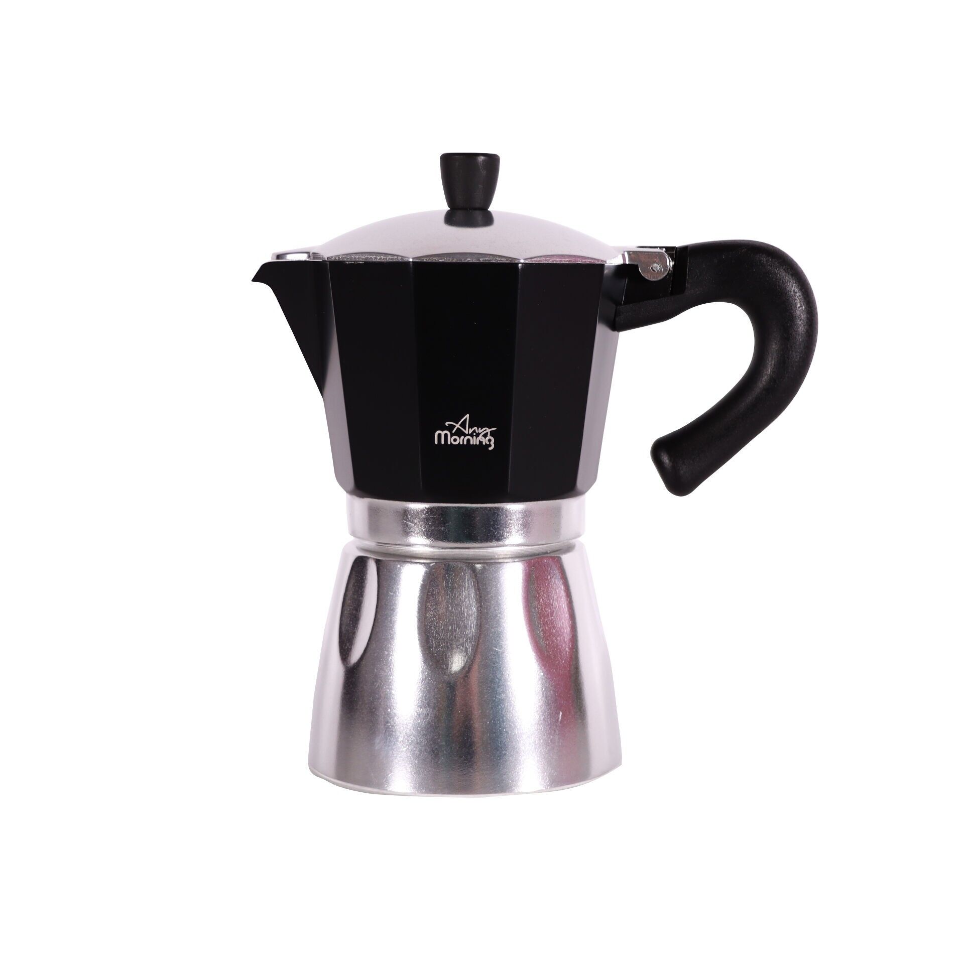Cafetière italienne Any Morning en aluminium, noire, 240 ml