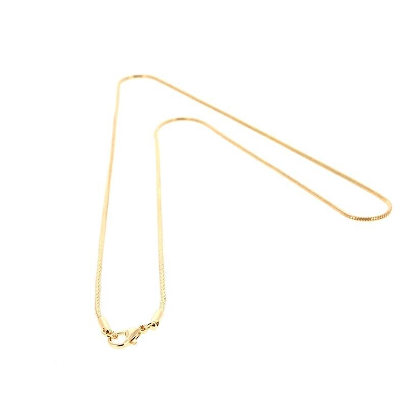 Catena in acciaio inossidabile, placcata oro, 50 cm, diametro 2 mm