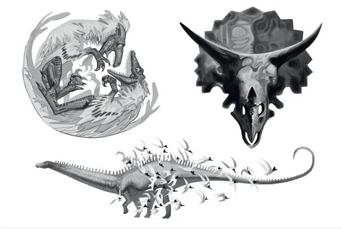 2 planches de Tatouages éphémères - Passion Dinosaures II - 10x15cm
