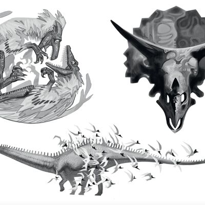 2 Bögen temporäre Tattoos – Passion Dinosaurs II – 10 x 15 cm